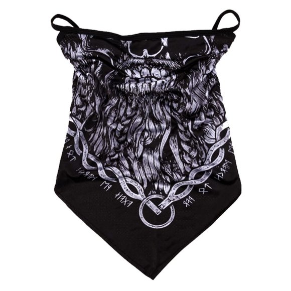 BLACK Goth SKULL Face Mask - Picture 8 of 8